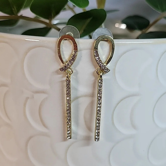 Crystal Twist Drop Earrings, S925 - Picture 1 of 6